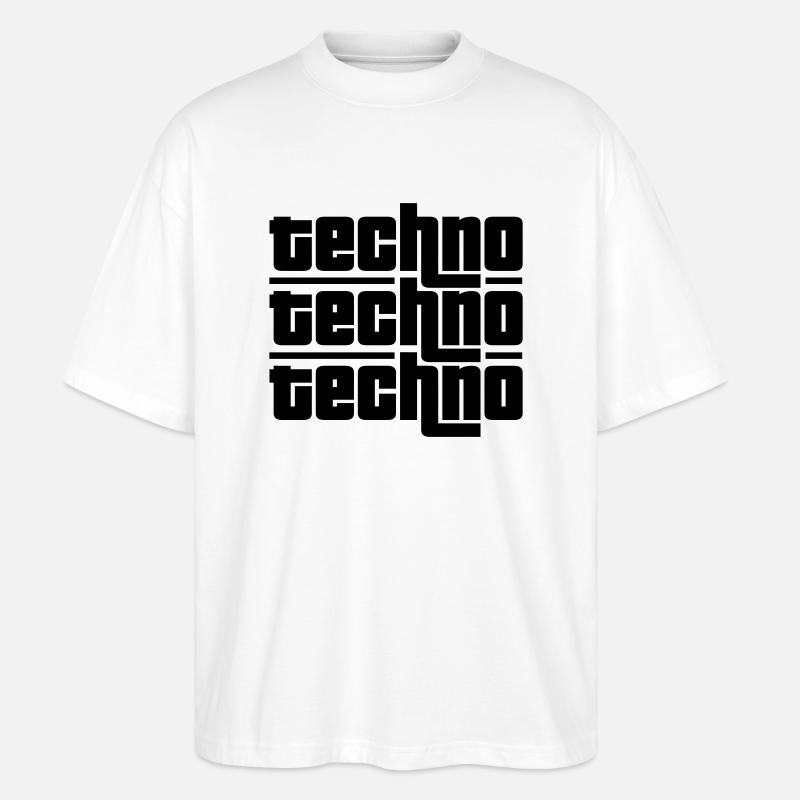 Techno Techno Techno - Stanley/Stella Oversized Unisex Organic T-shirt Blaster 2.0 - white