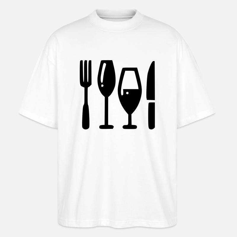 Repas couvert restaurant - T-shirt bio Blaster 2.0 coupe oversize Stanley/Stella Unisexe - blanc