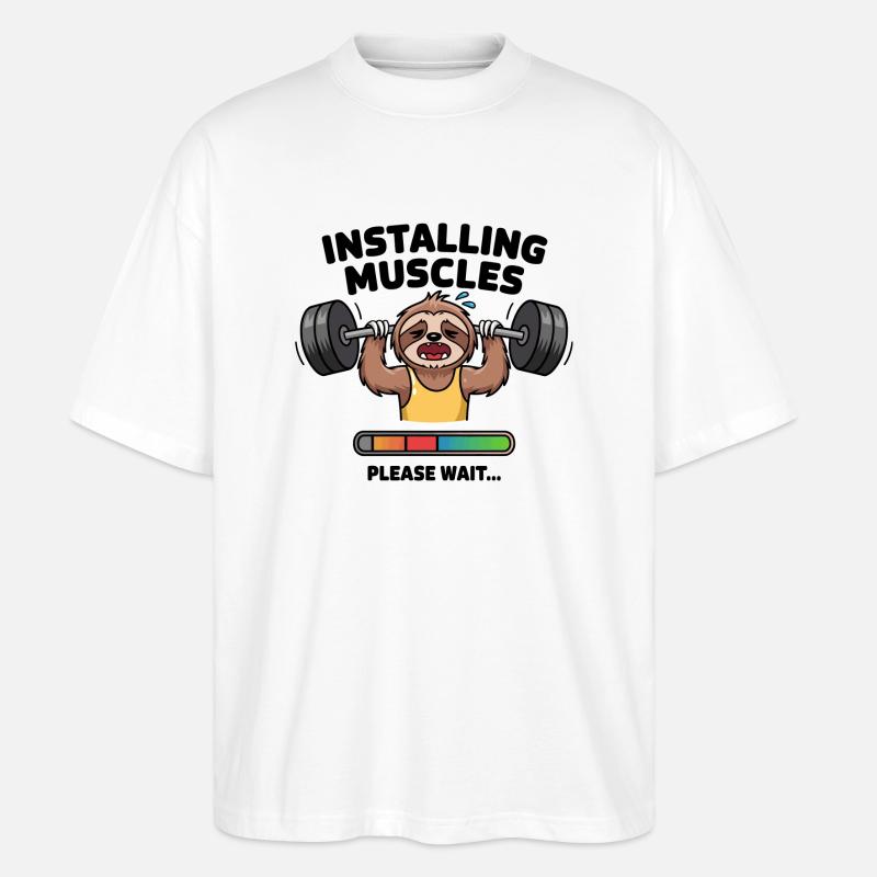 Loading Muscle Faultier - Stanley/Stella Oversized Unisex Bio T-Shirt Blaster 2.0 - Weiß