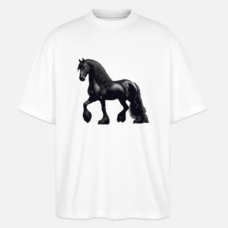 Friesische Pferdeshow - Stanley/Stella Oversized Unisex Bio T-Shirt Blaster 2.0 - Weiß