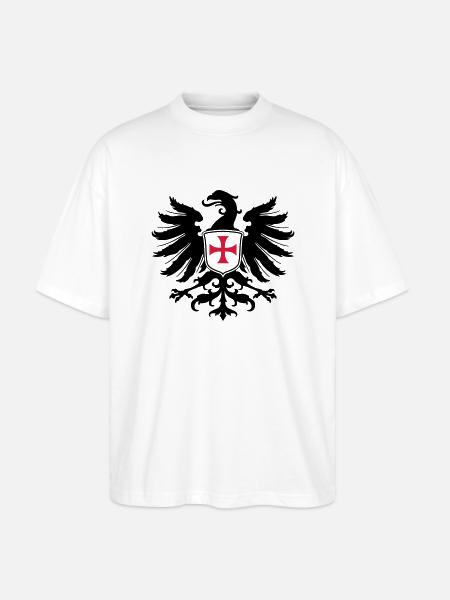 Adler Templer Kreuz - Stanley/Stella Oversized Unisex Organic T-shirt Blaster 2.0 - white