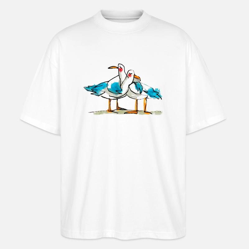 prinzenart / Helmut & Erwin - Stanley/Stella Oversized Unisex Bio T-Shirt Blaster 2.0 - Weiß