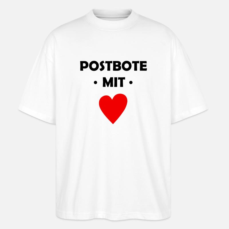 Postbote mit Herz - Post - Stanley/Stella Oversized Unisex Bio T-Shirt Blaster 2.0 - Weiß