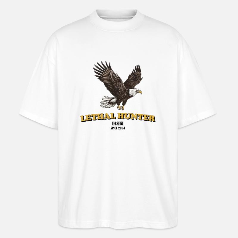Eagle a lethal hunter - Stanley/Stella Oversized Unisex Organic T-shirt Blaster 2.0 - white