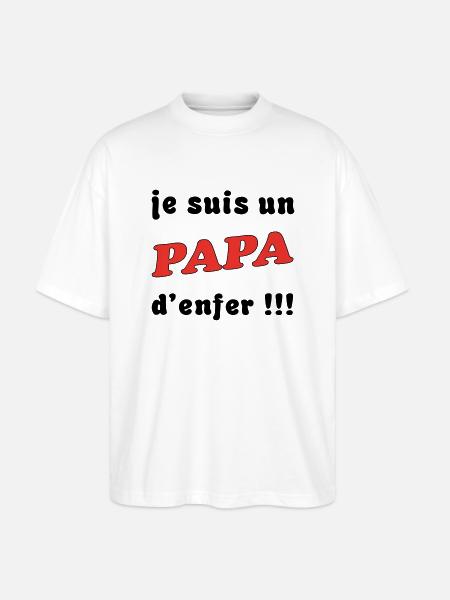 Un papa d'enfer - T-shirt bio Blaster 2.0 coupe oversize Stanley/Stella Unisexe - blanc