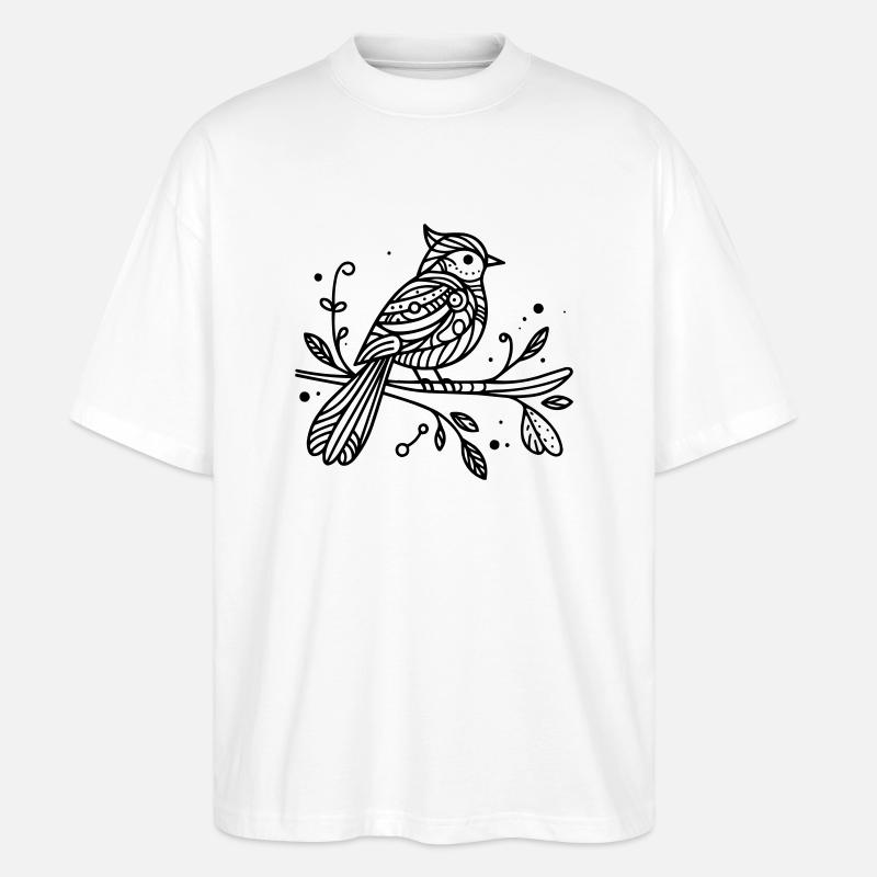 Lintu - Stanley/Stella Blaster 2.0 Unisex Oversized Luomu T-paita - valkoinen
