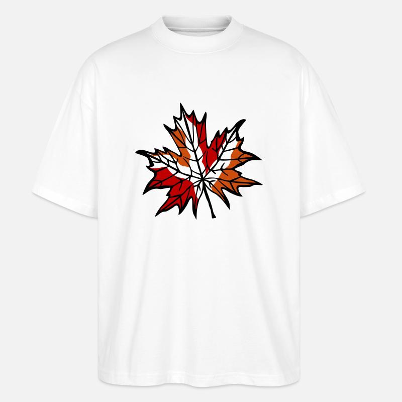 herbstblatt 1 - Stanley/Stella Oversized Unisex Bio T-Shirt Blaster 2.0 - Weiß