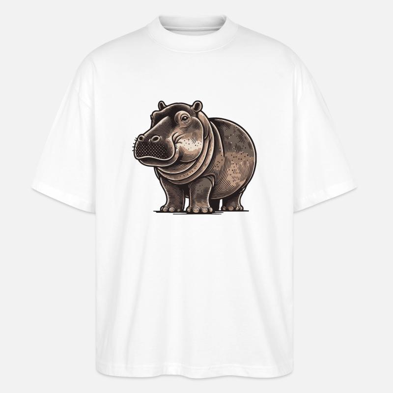 Nilpferd - Stanley/Stella Oversized Unisex Bio T-Shirt Blaster 2.0 - Weiß