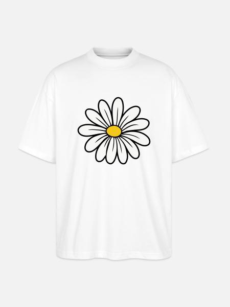 Gänseblümchen - Stanley/Stella Oversized Unisex Bio T-Shirt Blaster 2.0 - Weiß