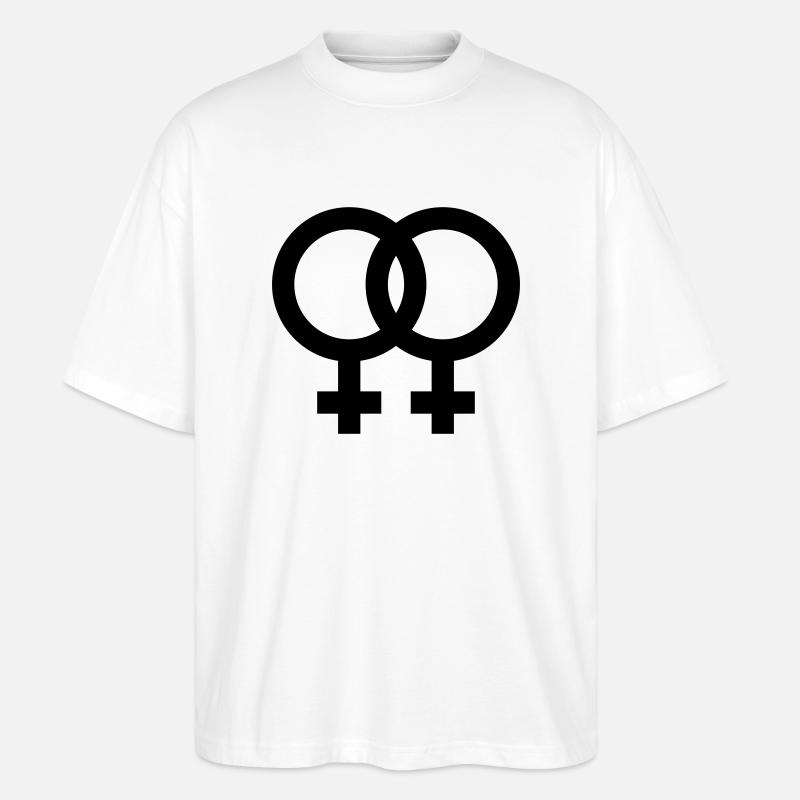 Lesbisch - Stanley/Stella Oversized Unisex Bio T-Shirt Blaster 2.0 - Weiß