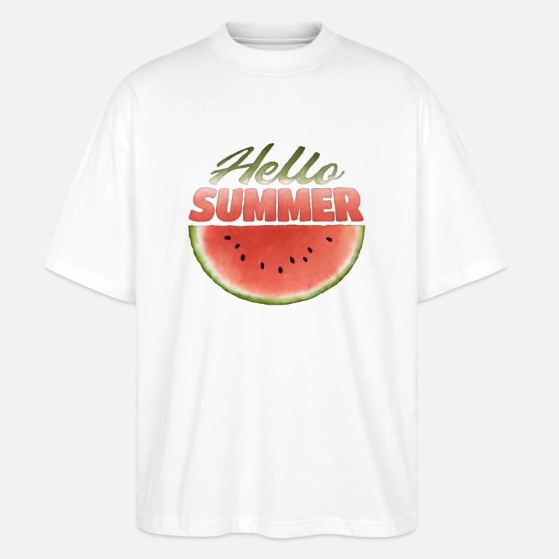 Hello Summer - Stanley/Stella Oversized Unisex Bio T-Shirt Blaster 2.0 - Weiß
