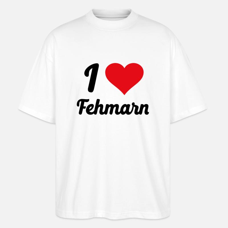 I Love Fehmarn - Stanley/Stella Oversized Unisex Bio T-Shirt Blaster 2.0 - Weiß