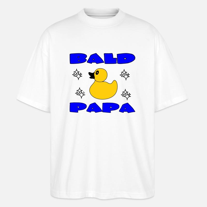 KAHLKÖPFIGER PAPA - Stanley/Stella Oversized Unisex Bio T-Shirt Blaster 2.0 - Weiß