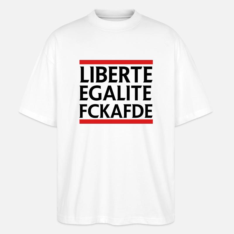 AFD Anti Politik - Stanley/Stella Oversized Unisex Bio T-Shirt Blaster 2.0 - Weiß