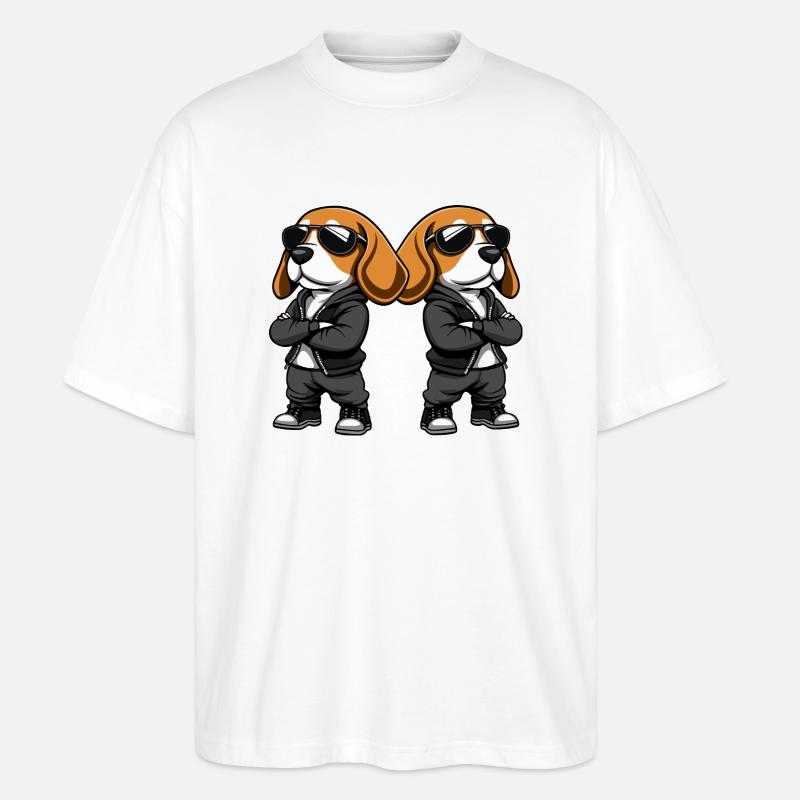 hunde cool - Stanley/Stella Oversized Unisex Bio T-Shirt Blaster 2.0 - Weiß