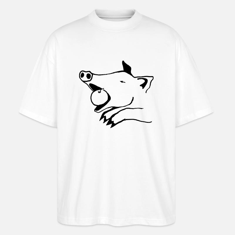 Spanferkel - Stanley/Stella Oversized Unisex Bio T-Shirt Blaster 2.0 - Weiß