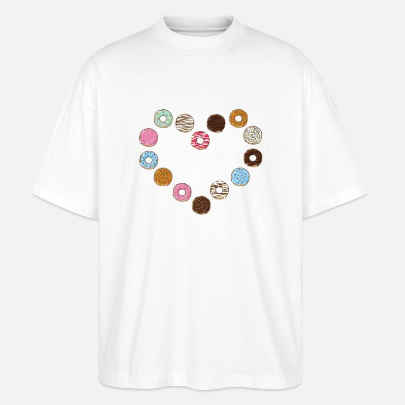 Donut Herz - Stanley/Stella Oversized Unisex Bio T-Shirt Blaster 2.0 - Weiß