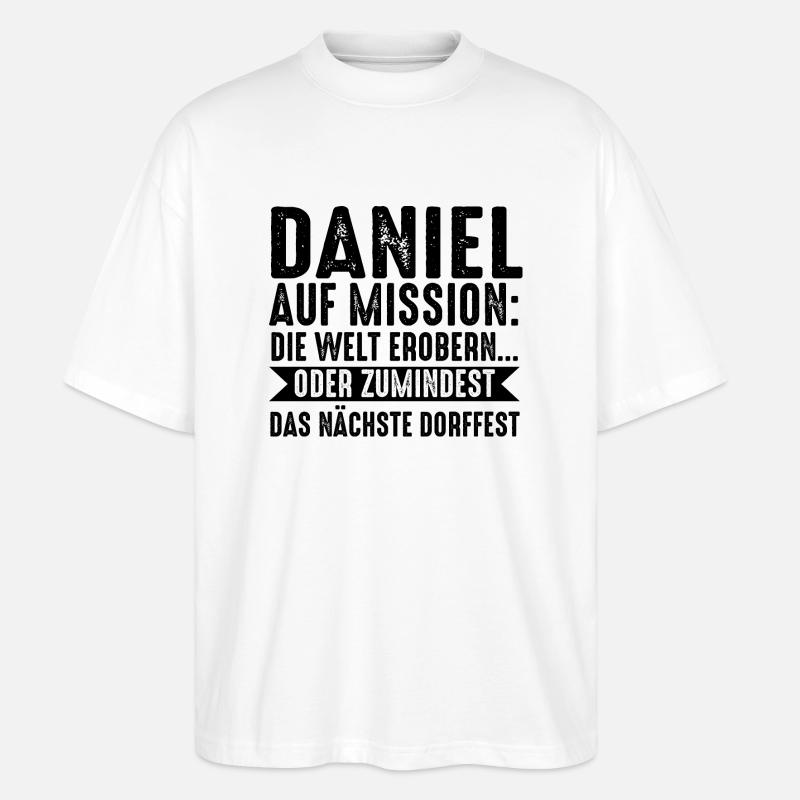 Vorname Daniel - Stanley/Stella Oversized Unisex Bio T-Shirt Blaster 2.0 - Weiß