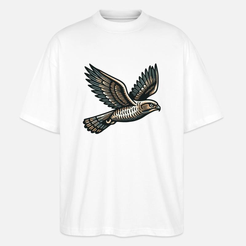 Habicht - Stanley/Stella Oversized Unisex Bio T-Shirt Blaster 2.0 - Weiß