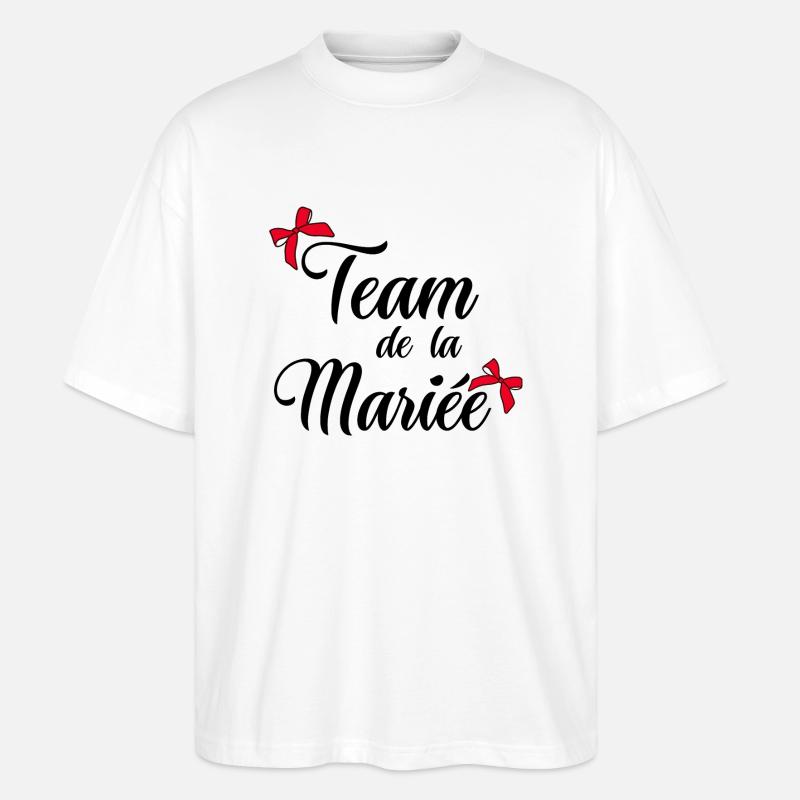 Bride's Team Bow - Stanley/Stella Oversized Unisex Organic T-shirt Blaster 2.0 - white