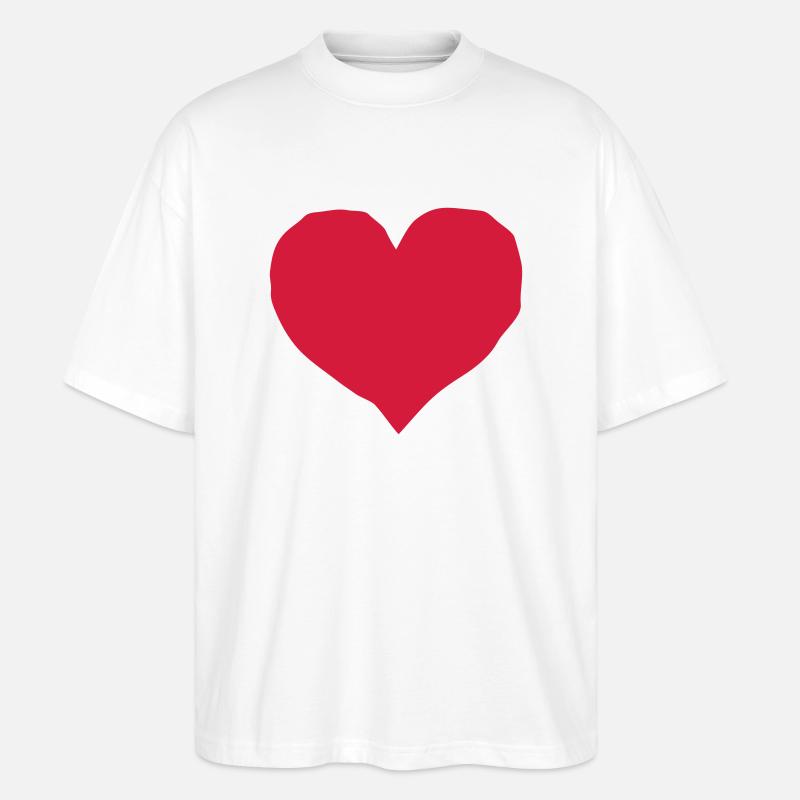 herz - Stanley/Stella Oversized Unisex Bio T-Shirt Blaster 2.0 - Weiß