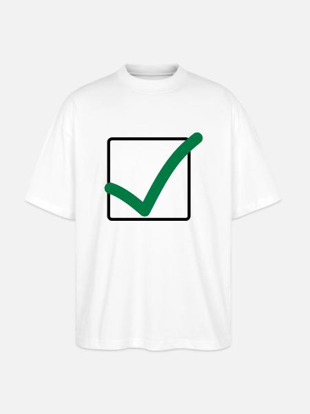haekchen_02 - Stanley/Stella Oversized Unisex Bio T-Shirt Blaster 2.0 - Weiß