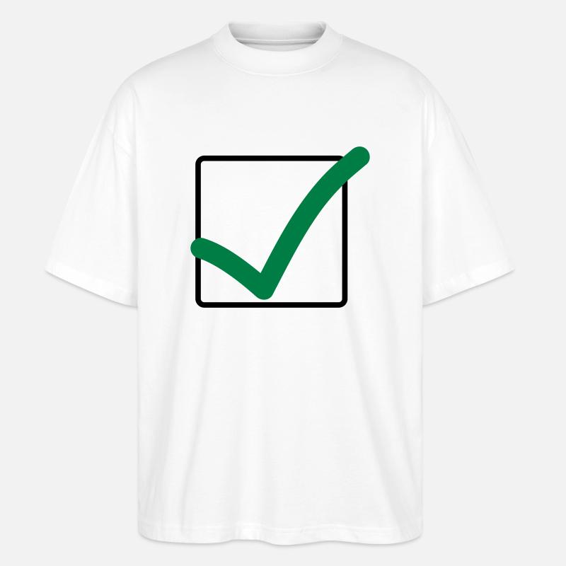 haekchen_02 - Stanley/Stella Oversized Unisex Bio T-Shirt Blaster 2.0 - Weiß