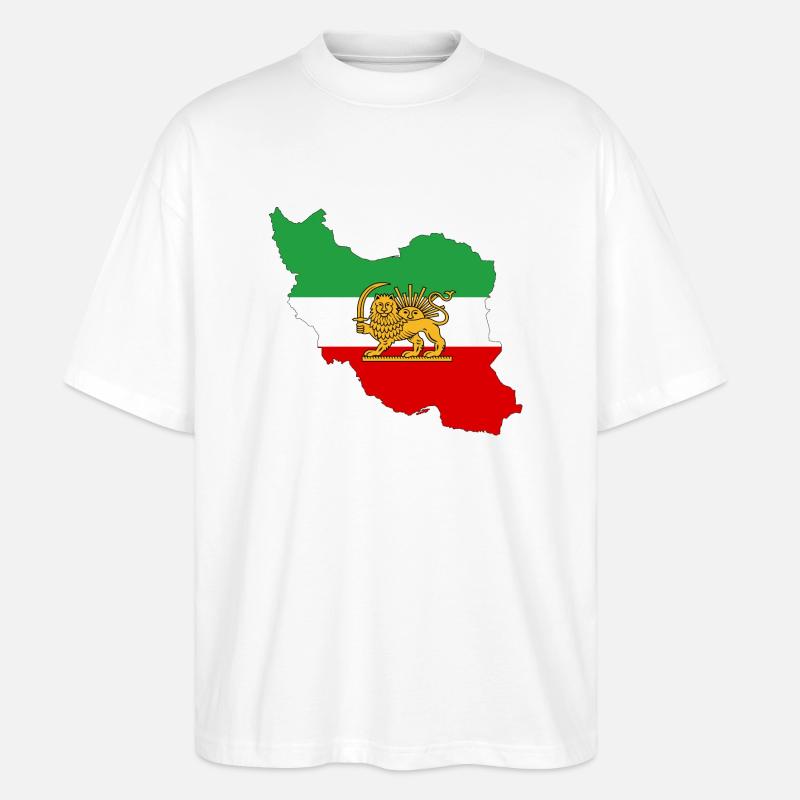 IRAN Iran - Drapeau persan - T-shirt bio Blaster 2.0 coupe oversize Stanley/Stella Unisexe - blanc