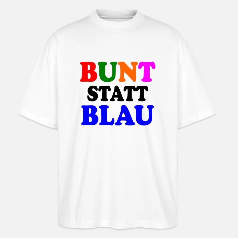 Bunt statt blau - Stanley/Stella Oversized Unisex Bio T-Shirt Blaster 2.0 - Weiß