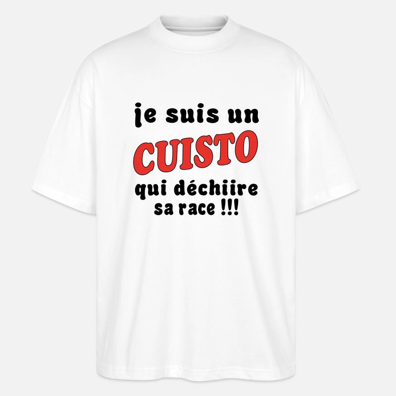 Ich bin ein CUISTO - Stanley/Stella Oversized Unisex Bio T-Shirt Blaster 2.0 - Weiß
