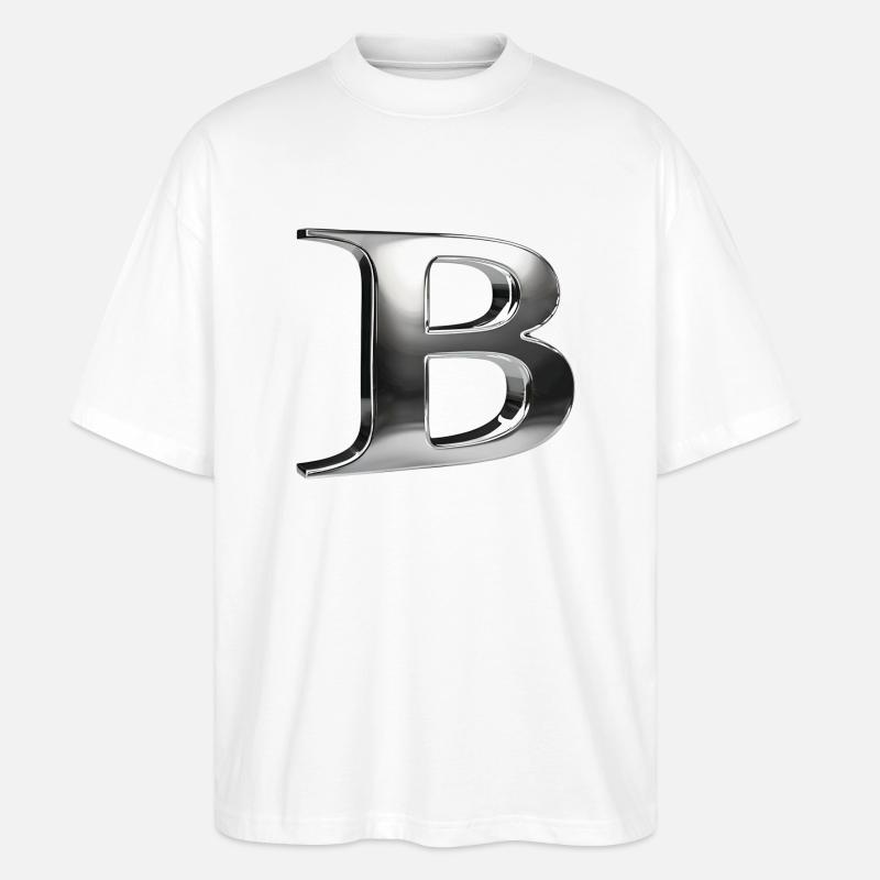 Chrome ,, B" Metallic - Stanley/Stella Oversized Unisex Bio T-Shirt Blaster 2.0 - Weiß