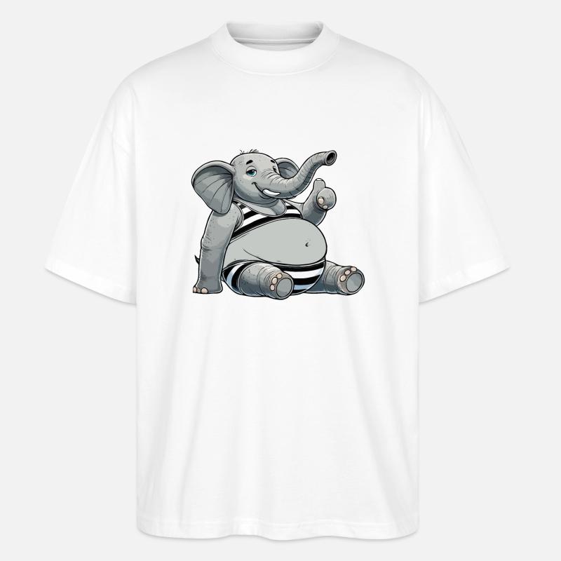 Elefant im Bikini - Stanley/Stella Oversized Unisex Bio T-Shirt Blaster 2.0 - Weiß