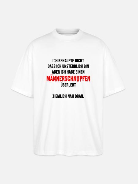 Kuolematon miesten kylmyys selviää lahjasta - Stanley/Stella Blaster 2.0 Unisex Oversized Luomu T-paita - valkoinen