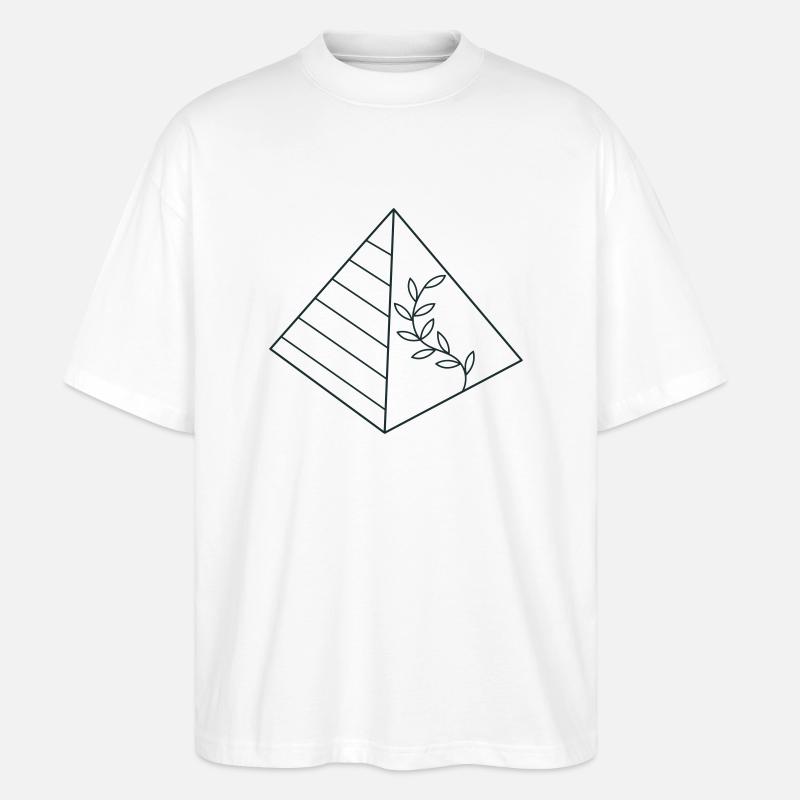 Pyramide mit Blumenbewuchs - Stanley/Stella Oversized Unisex Bio T-Shirt Blaster 2.0 - Weiß