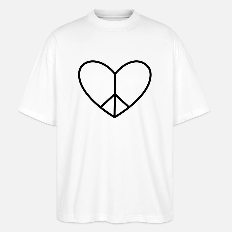 Paix dans le cœur - T-shirt bio Blaster 2.0 coupe oversize Stanley/Stella Unisexe - blanc