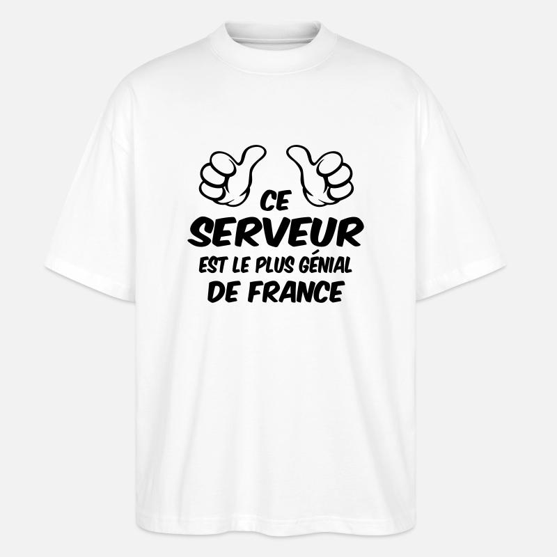 BESTER SERVER - Stanley/Stella Oversized Unisex Bio T-Shirt Blaster 2.0 - Weiß