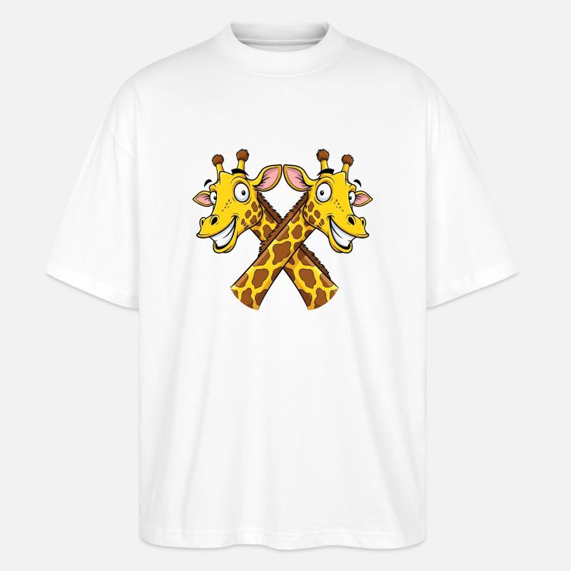 Giraffen Giraffe - Stanley/Stella Oversized Unisex Bio T-Shirt Blaster 2.0 - Weiß