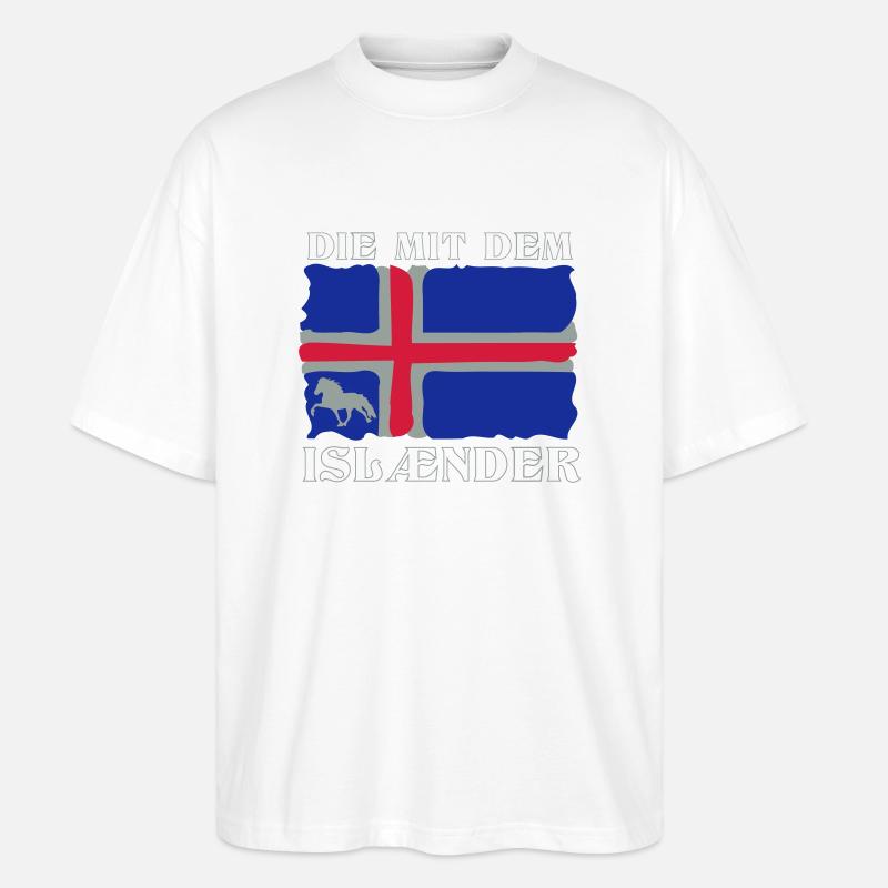 Die mit dem Isländer - Stanley/Stella Oversized Unisex Bio T-Shirt Blaster 2.0 - Weiß