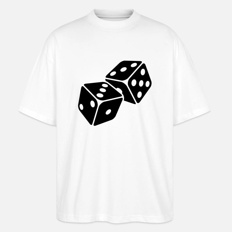 Würfel 3er Pasch - Dreierpasch - Stanley/Stella Oversized Unisex Bio T-Shirt Blaster 2.0 - Weiß