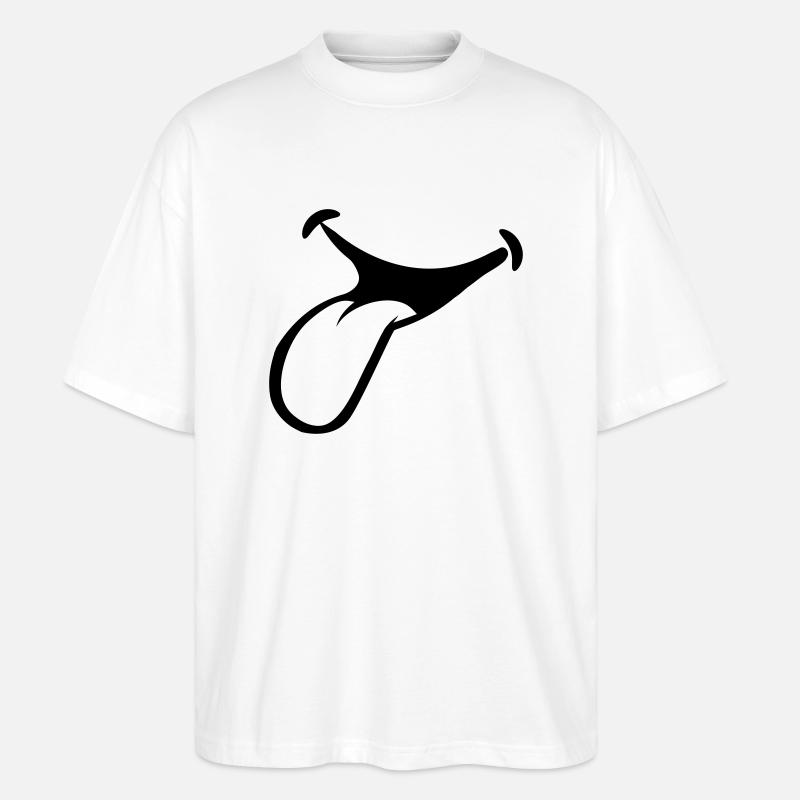 bâton de bouche langue - T-shirt bio Blaster 2.0 coupe oversize Stanley/Stella Unisexe - blanc
