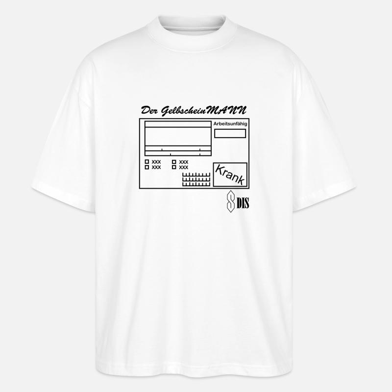Der GelbscheinMANN - Stanley/Stella Oversized Unisex Bio T-Shirt Blaster 2.0 - Weiß