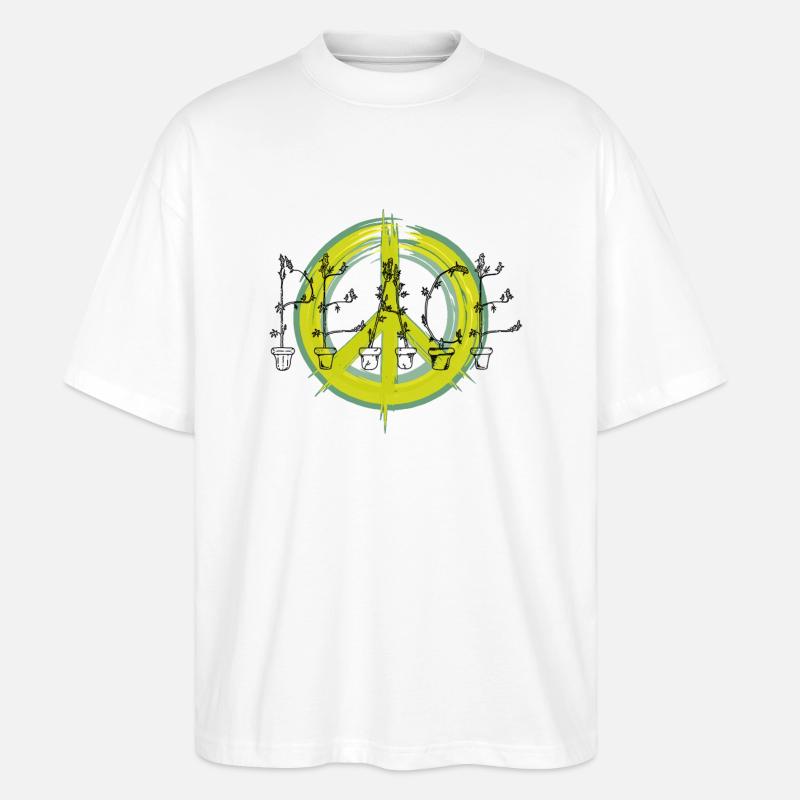 PEACE - Stanley/Stella Oversized Unisex Bio T-Shirt Blaster 2.0 - Weiß
