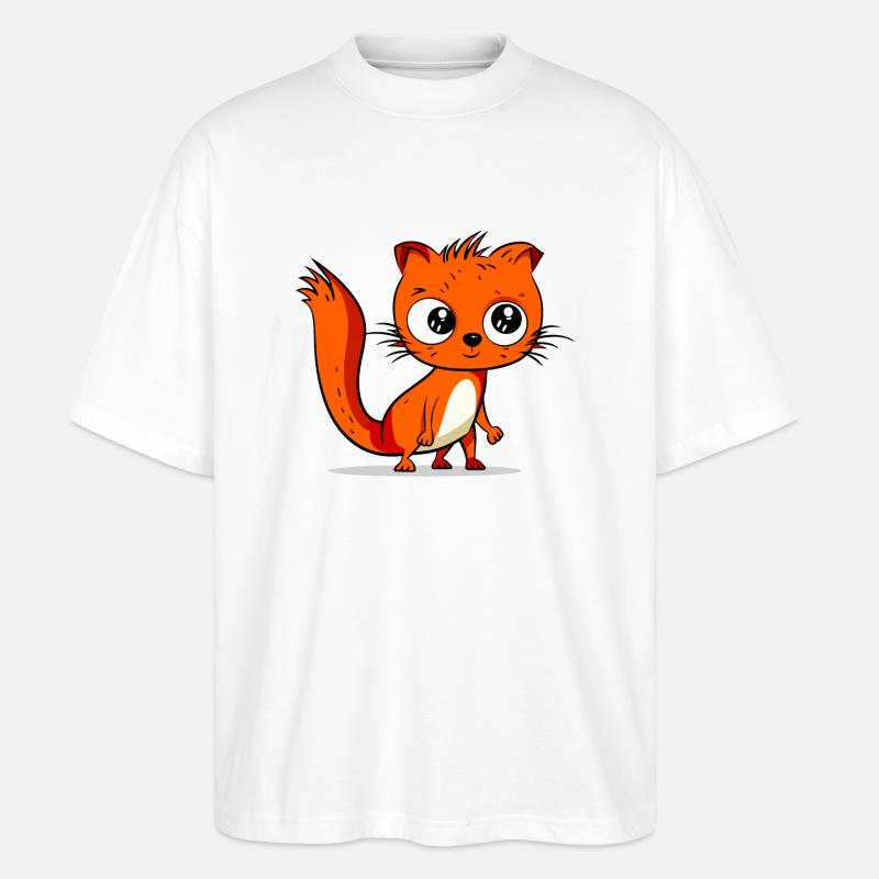 Kiki das Eichhörnchen - Stanley/Stella Oversized Unisex Bio T-Shirt Blaster 2.0 - Weiß