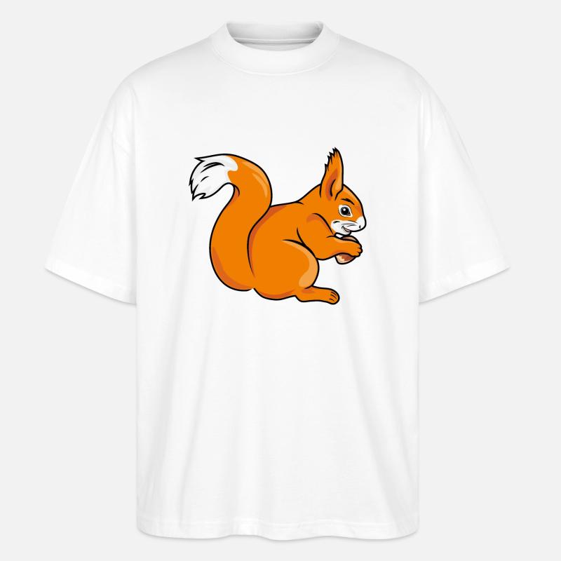 Eichhörnchen - Stanley/Stella Oversized Unisex Bio T-Shirt Blaster 2.0 - Weiß