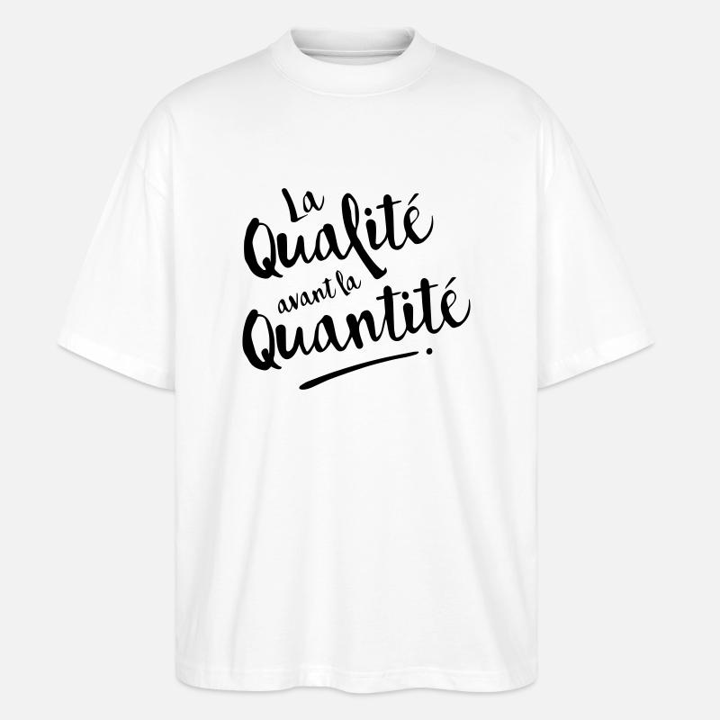 QUALITE avant QUANTITE - T-shirt bio Blaster 2.0 coupe oversize Stanley/Stella Unisexe - blanc