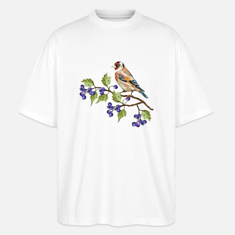 Bunter Vogel - Stanley/Stella Oversized Unisex Bio T-Shirt Blaster 2.0 - Weiß