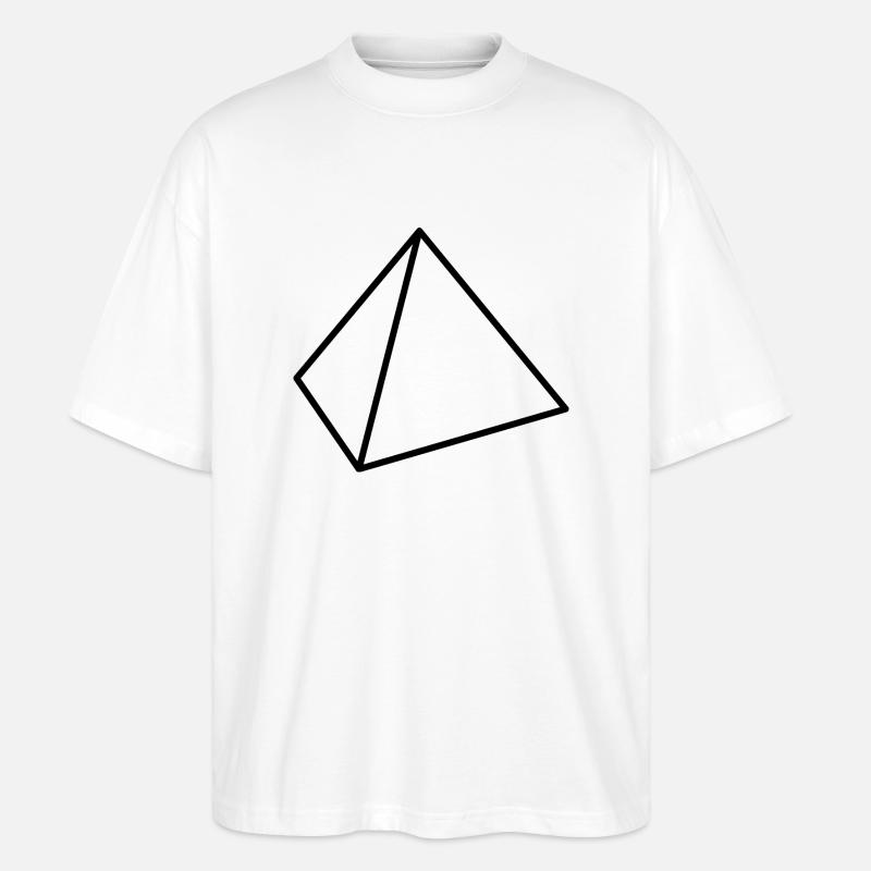 Schwarzer Tetraeder - Stanley/Stella Oversized Unisex Bio T-Shirt Blaster 2.0 - Weiß