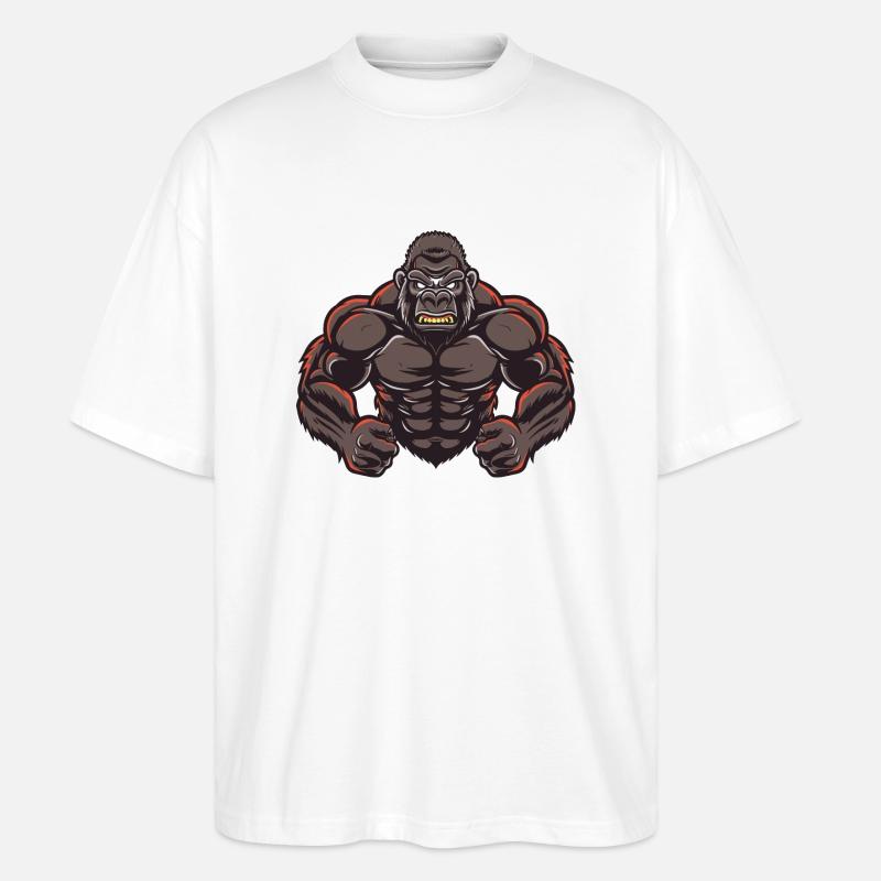Gorilla Stark Comic - Stanley/Stella Oversized Unisex Bio T-Shirt Blaster 2.0 - Weiß