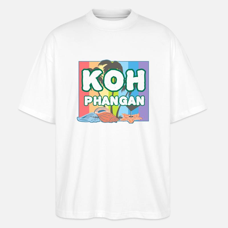 Regenbogen K8h Phangan - Stanley/Stella Oversized Unisex Bio T-Shirt Blaster 2.0 - Weiß