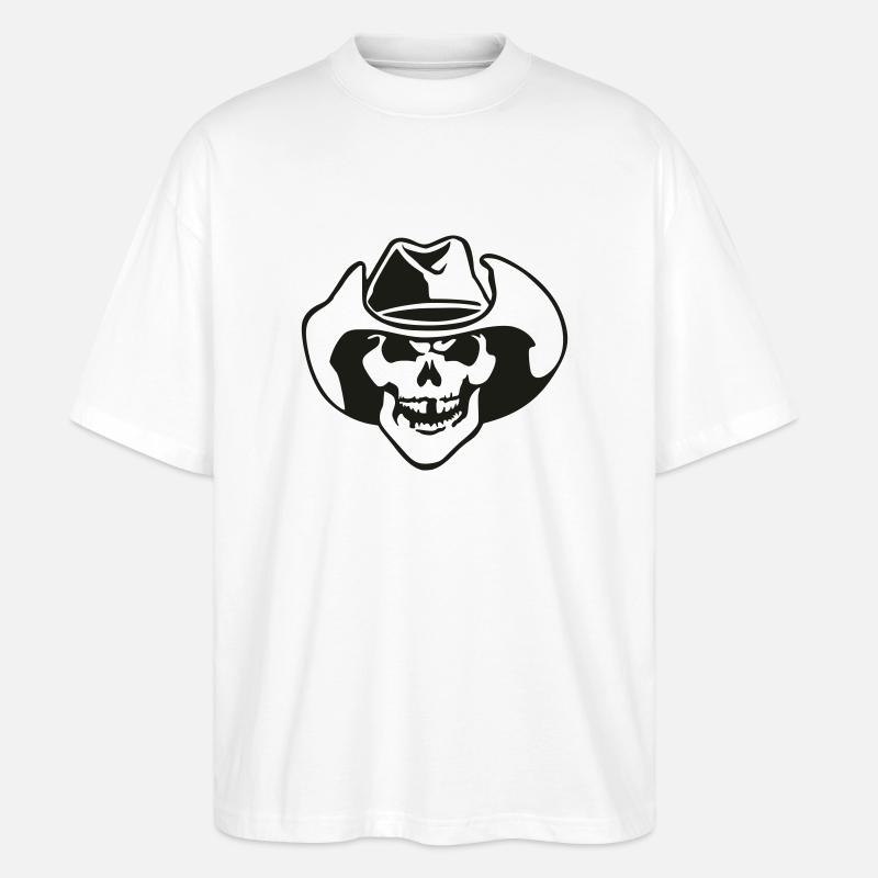 bone head / Knochenkopf - Stanley/Stella Oversized Unisex Bio T-Shirt Blaster 2.0 - Weiß